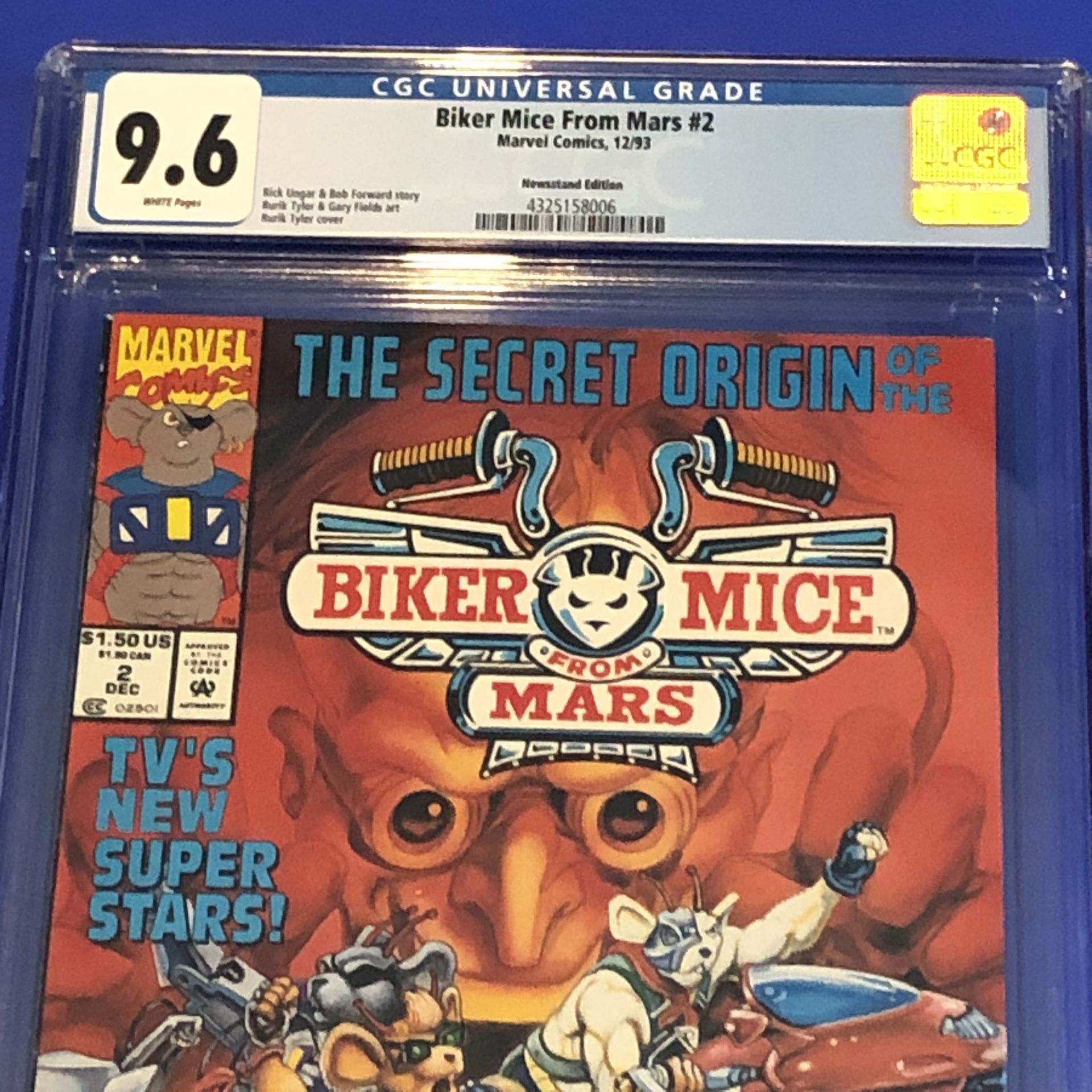 Biker Mice From Mars #2 CGC 9.6 NEWSSTAND 1st Print Appearance Marvel Comic 1993