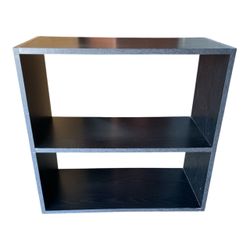Black 2-Shelf Bookcase / Open Storage Shelf – 25” x 24” x 12”