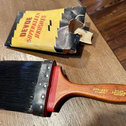 Vintage Devoe Superkleen 4 inch Paint Brush, Pure Bristle Vintage Paint Brush