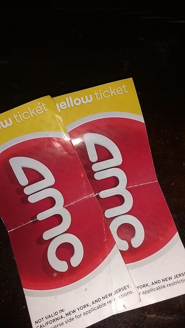 2 AMC yellow tickets for Sale in Goodyear, AZ OfferUp