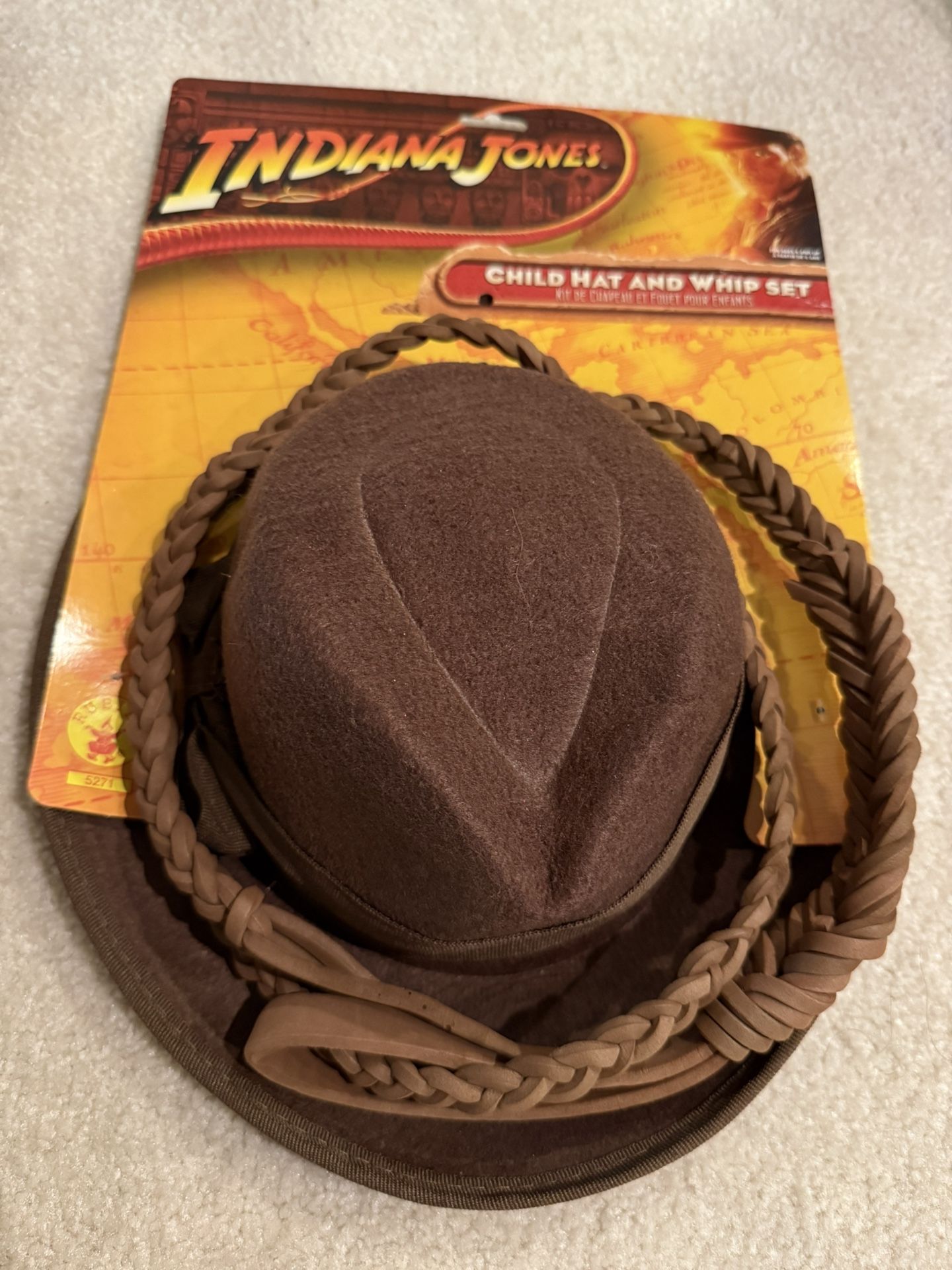NEW Kids Indiana Jones Child Hat And Whip Set For Ages 4 and Up