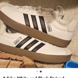 White Black Stripped Adidas 