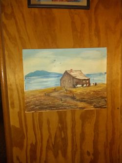 Painting home by the lake
