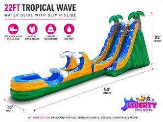 22 foot water slide with slip n slide combo