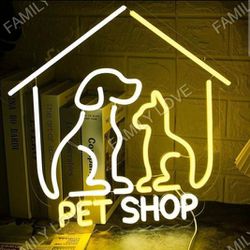 NEW Pet Shop LED Light Neon Sign ( Cute Doggy Dog Puppt Cat Kitty Pets Love