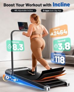 New Walking Pad Treadmill w/ Handler, LED, Remote