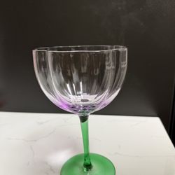 Elegant Purple and Green Glass Goblet