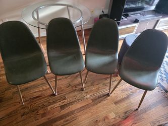 4 Green Dinning Chairs