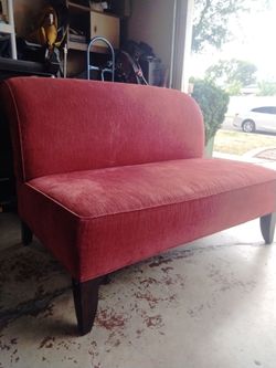3-seater Burgundy no armed chaise. Very clean