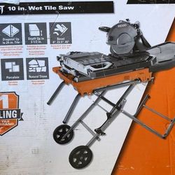 BRAND NEW 10" RIDGID WET TILE SAW 