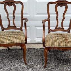 2 Classic Design Wood Armchairs