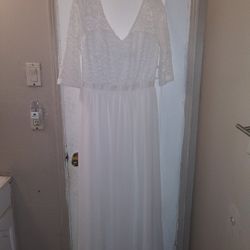 White long Dress Woman Size L NEW