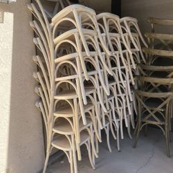 White Wash Cross Back Chairs For Sale 