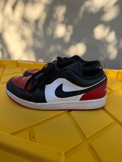 Air Jordan 1 Low Bred Toe 2.0 Black/Red/White – Men’s Size 8