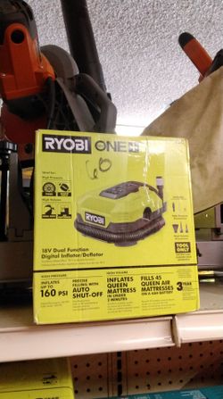 RYOBI ONE + 18V DUAL FUNCTION DIGITAL INFLATOR/DEFLATOR (TOOL ONLY)
