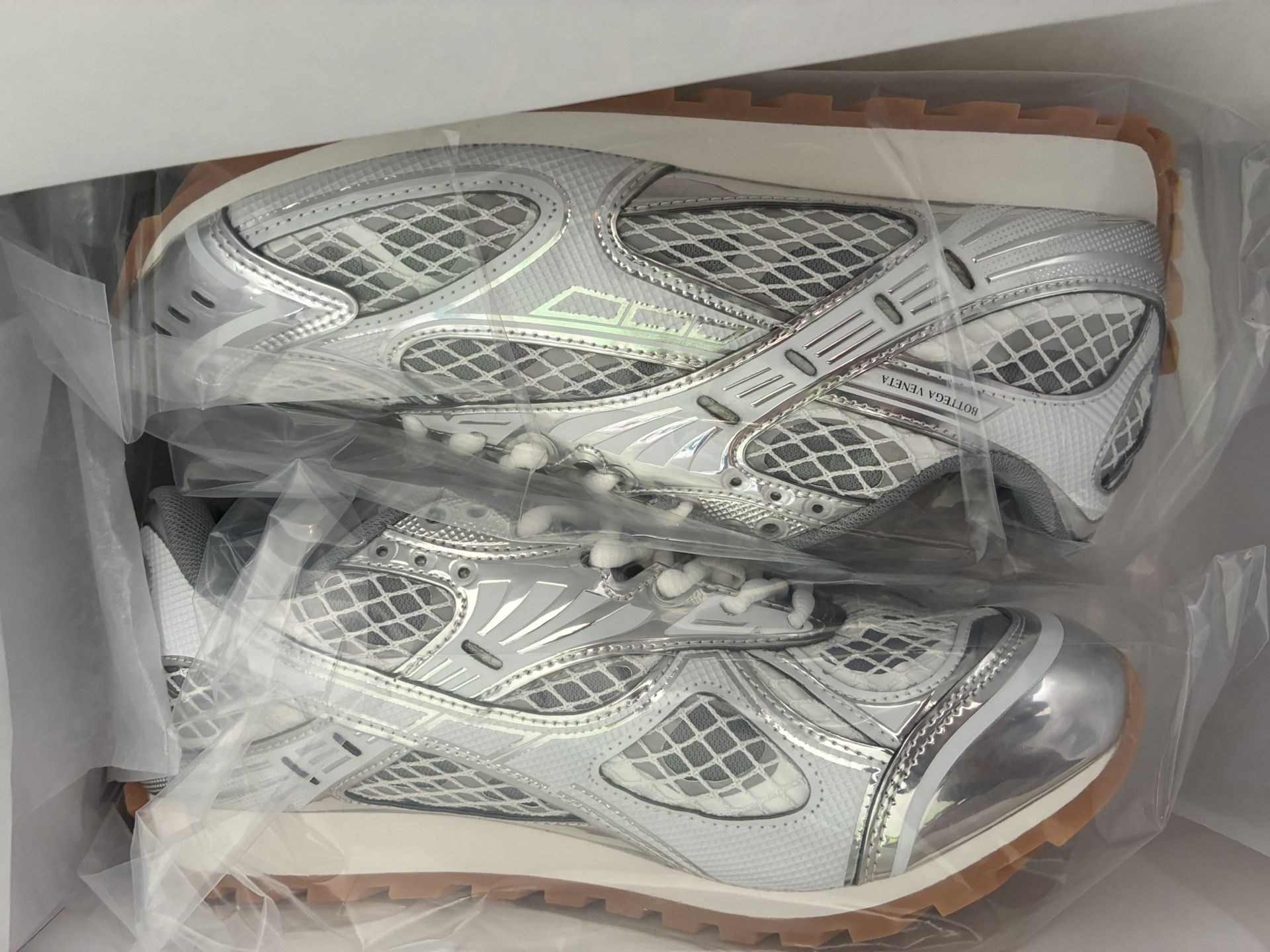Bottega Veneta Silver Orbit Sneakers Size 39 (8.5w)