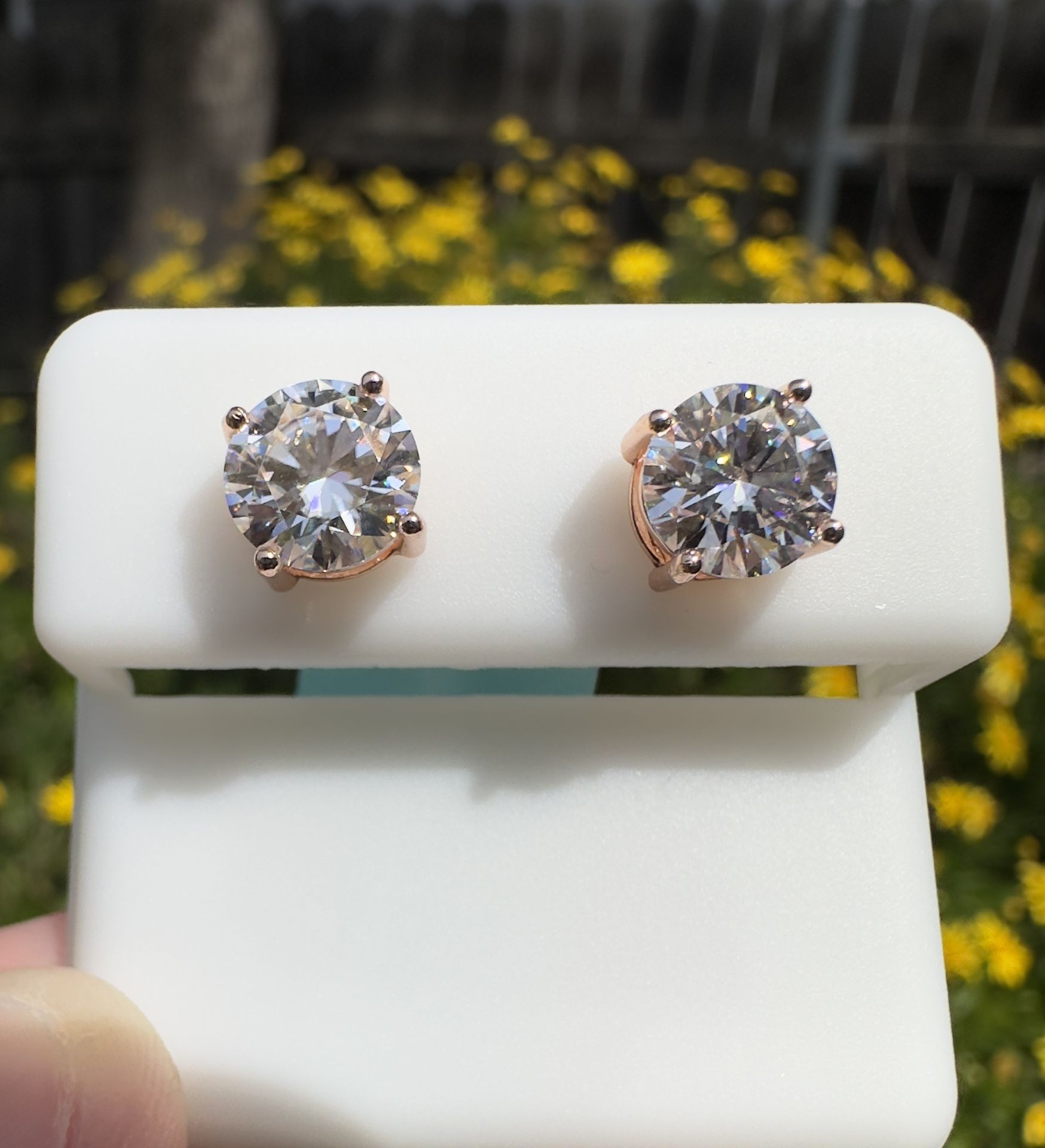 Moissanite 2.40 CTW Round Earrings 7mm [Never Worn Before]