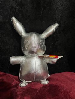 New Pokemon 25th Anniversary Celebration Silver Pikachu Plush