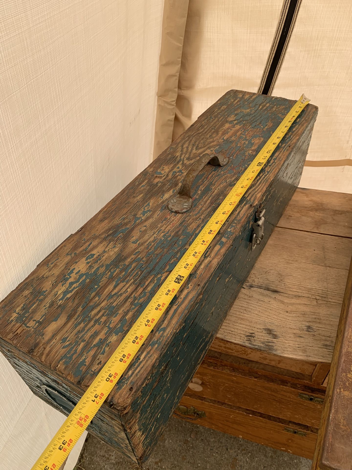 Vintage Wood Toolbox/ All Weathered Wood Toolbox
