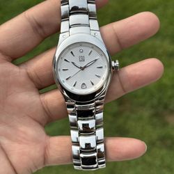 ESQ SWISS Men s Stainless Steel 36 mm Oval Silver Dial Watch