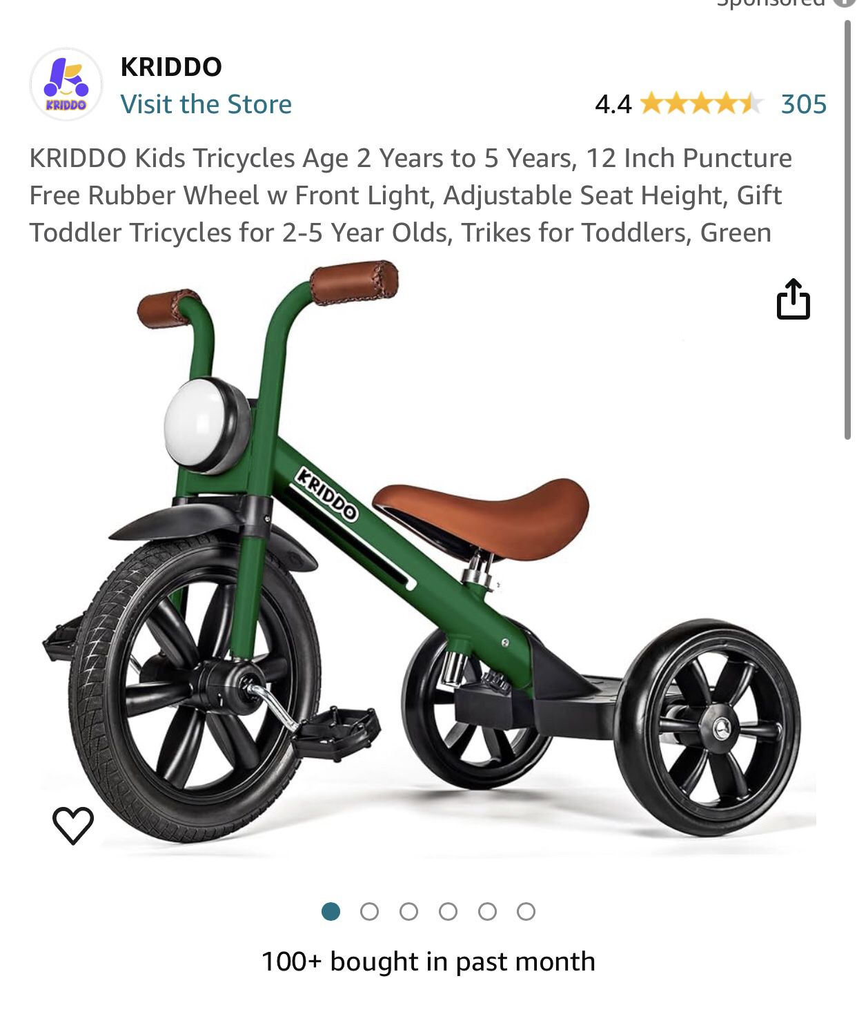 KRIDDO Kids Tricycles Age 2 Years to 5 Years