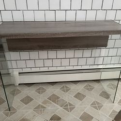 Gray Console Table with Glass Legs 