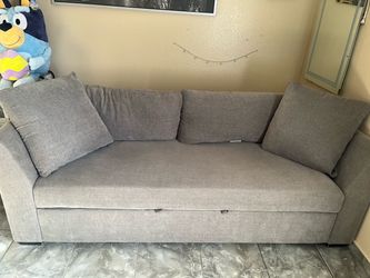 Gray Fabric Sleeper Sofa with Storage