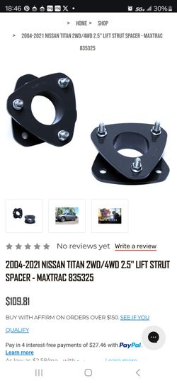 04-21 Nissan Titan 2.5" Strut Spacer
