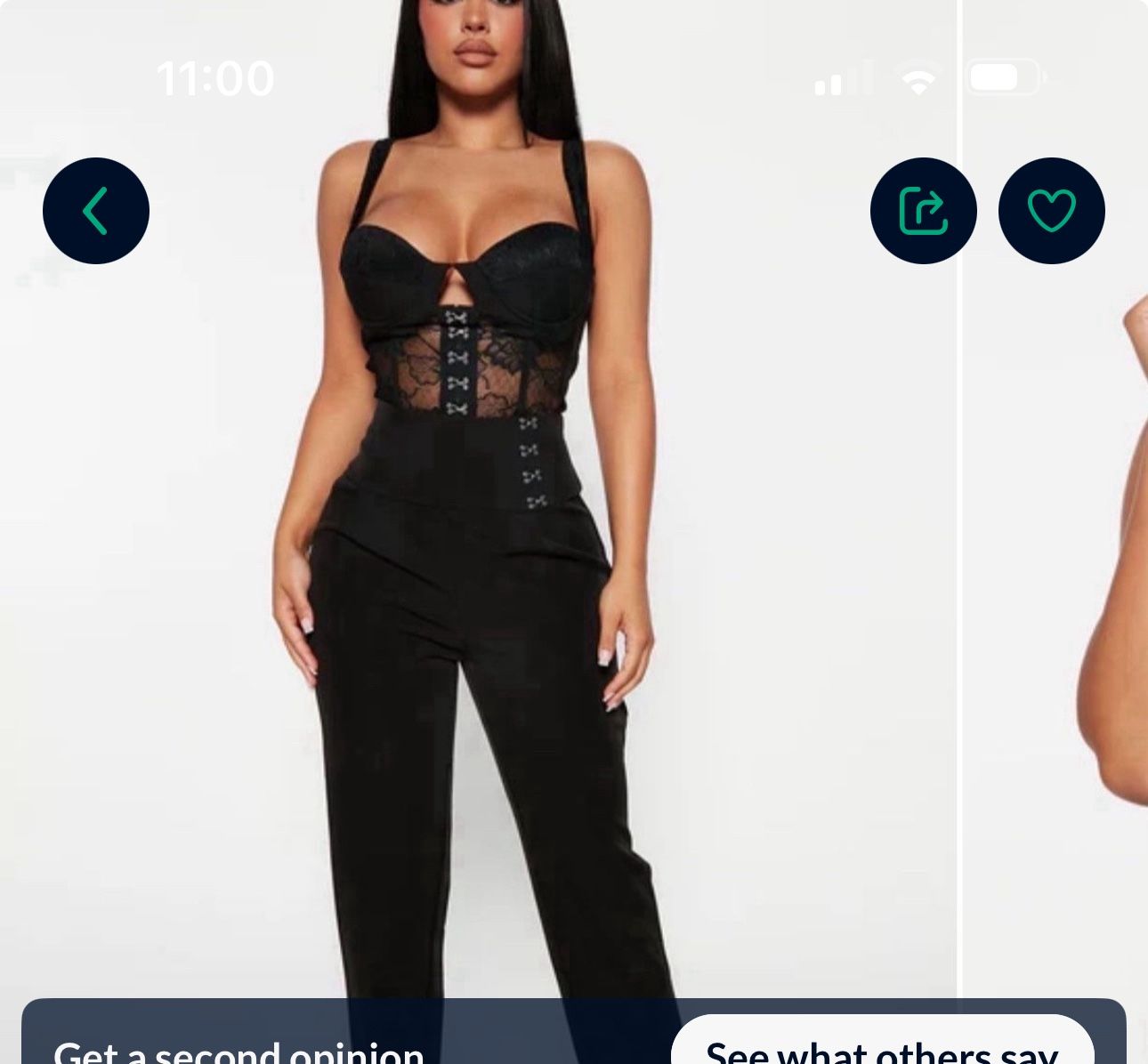 Fashion Nova Black Corset Jumpsuit Size Xsmall