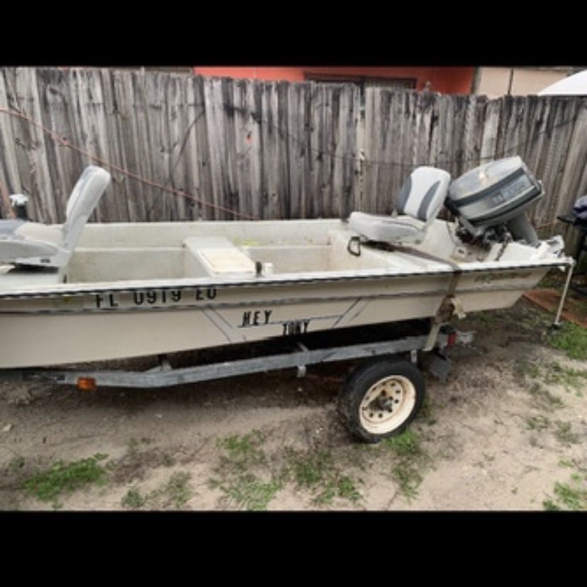 13’ Boat With Title And Trailer 