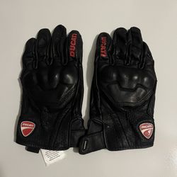 AUTHENTIC Ducati Leather Motorcycle Gloves - Unisex Large - CE Certified