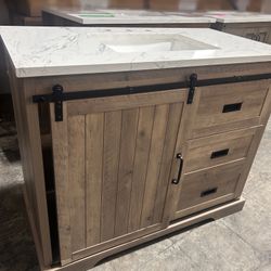 Damaged / Blemished bathroom  vanity available for sale, price around 70 to $390