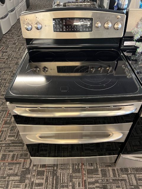 STAINLESS STEEL GLASS TOP STOVE DOUBLE OVEN // WE DELIVER