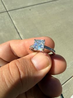 3.13 CTW Moissanite Ring - 925 Sterling Silver (Size 10)