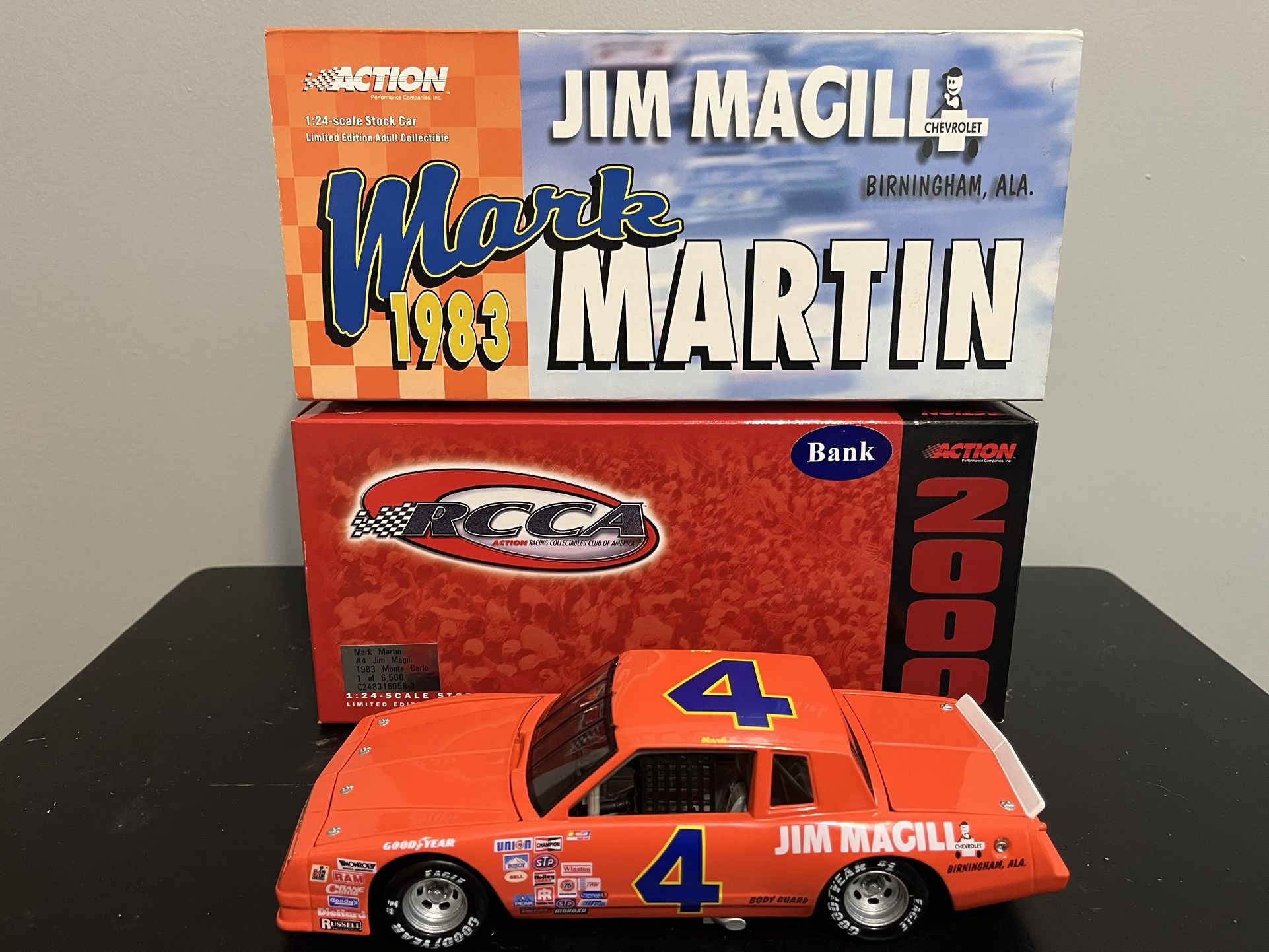 Action Limited Edition 1983 Jim Magill #4 Mark Martin NASCAR 1:24 Diecast Car Bank