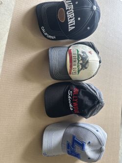 California / LA Adjustable Baseball Caps, Lot of 4