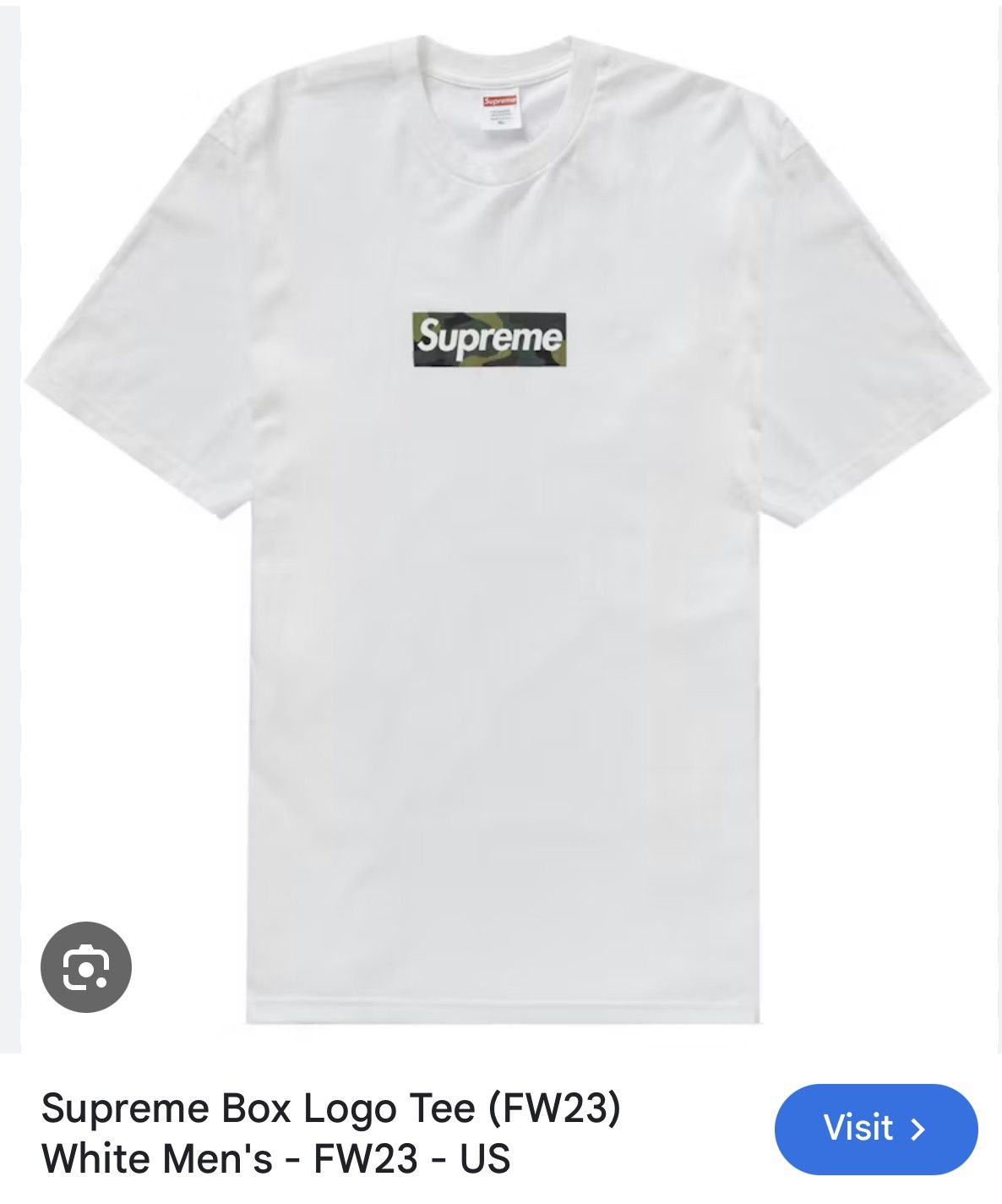 Sealed Supreme Box Logo White Tee Camo Size Medium