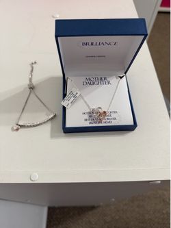 Mother Daughter Necklace and Bracelet
