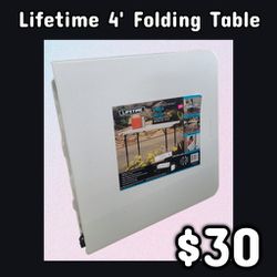 NEW Lifetime 4' Folding Table: Njft 