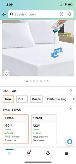 2 Pack Waterproof Breathable Mattress Protector, Twin Noiseless Premium Smooth Mattress Cover, Deep Pocket Fit Up to 21 Inches, Soft Washable Convenie