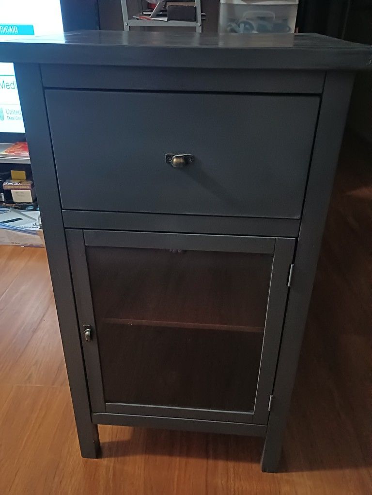 Grey Glass Cabinet With Door