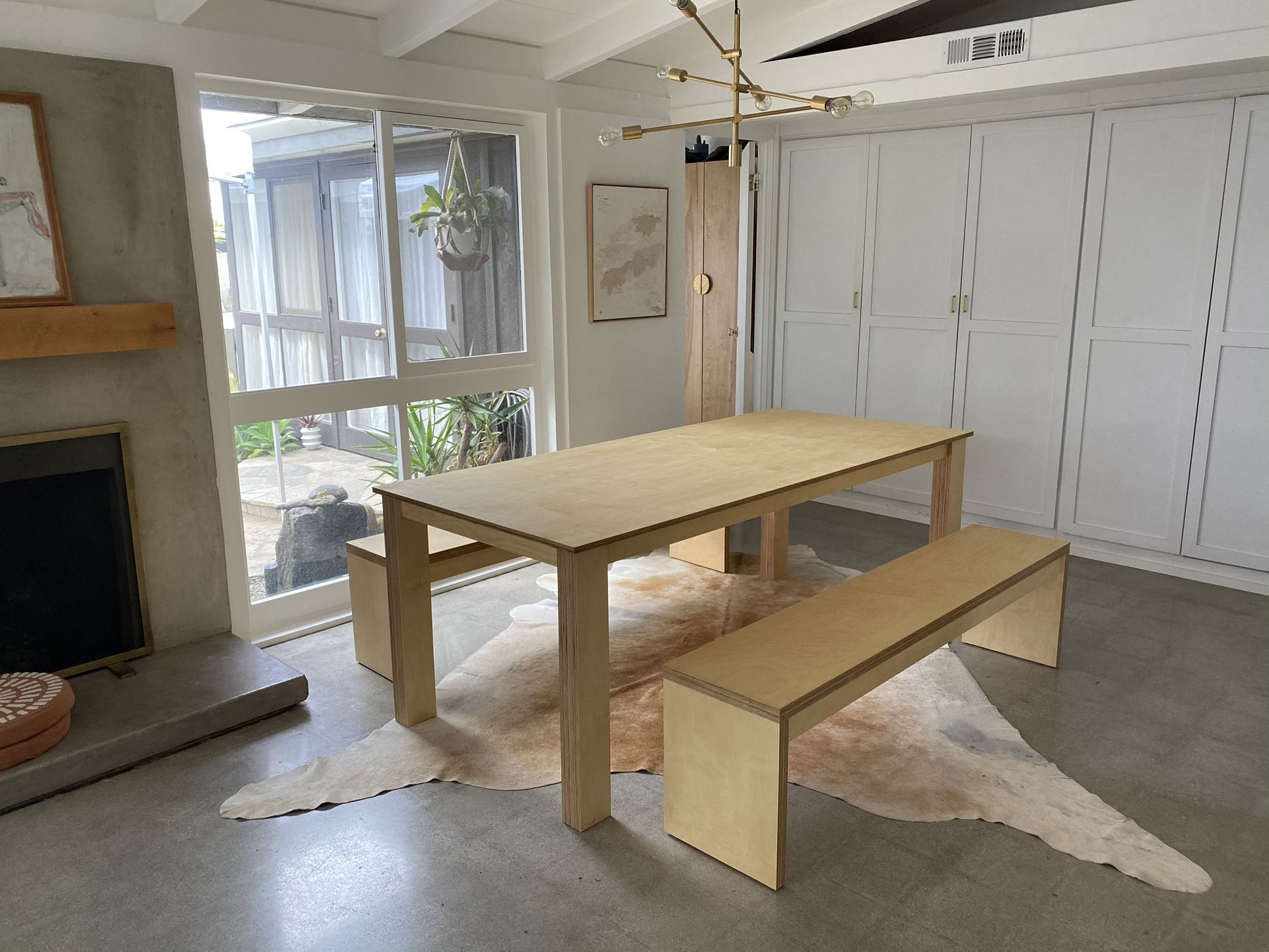 Baltic Birch Table Or Dining Set With Benches