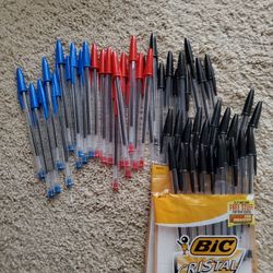 Bic Ball Point Pens (Black, Blue, Red) 50 Total 