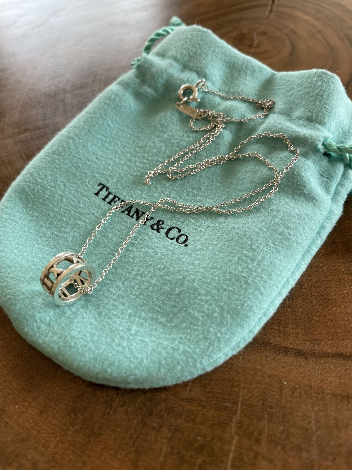 Tiffany&Co. Sterling Silver Atlas Open Pendant Necklace