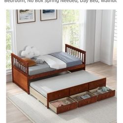 Captain Wood Bed W/trundle And Drawers