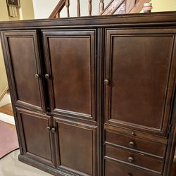 Cherry Wood Desk Armoire 