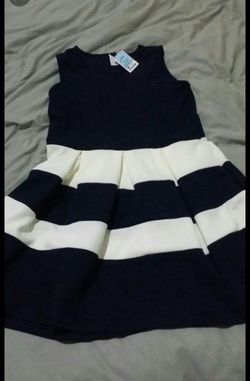Navy and white dress
