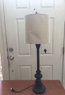 Bronze table lamp with Custom pull