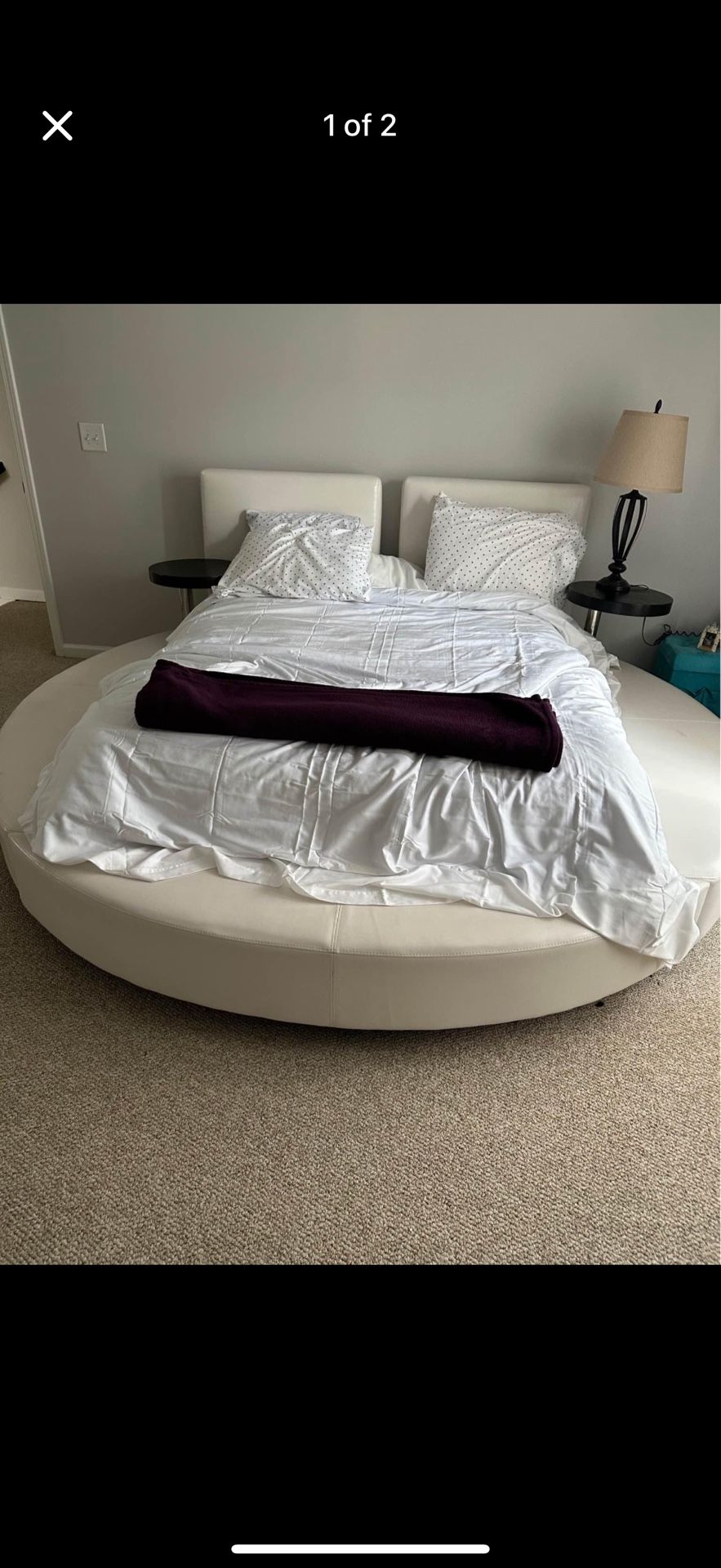 Queen Bed With 2 Side Table & Mattress