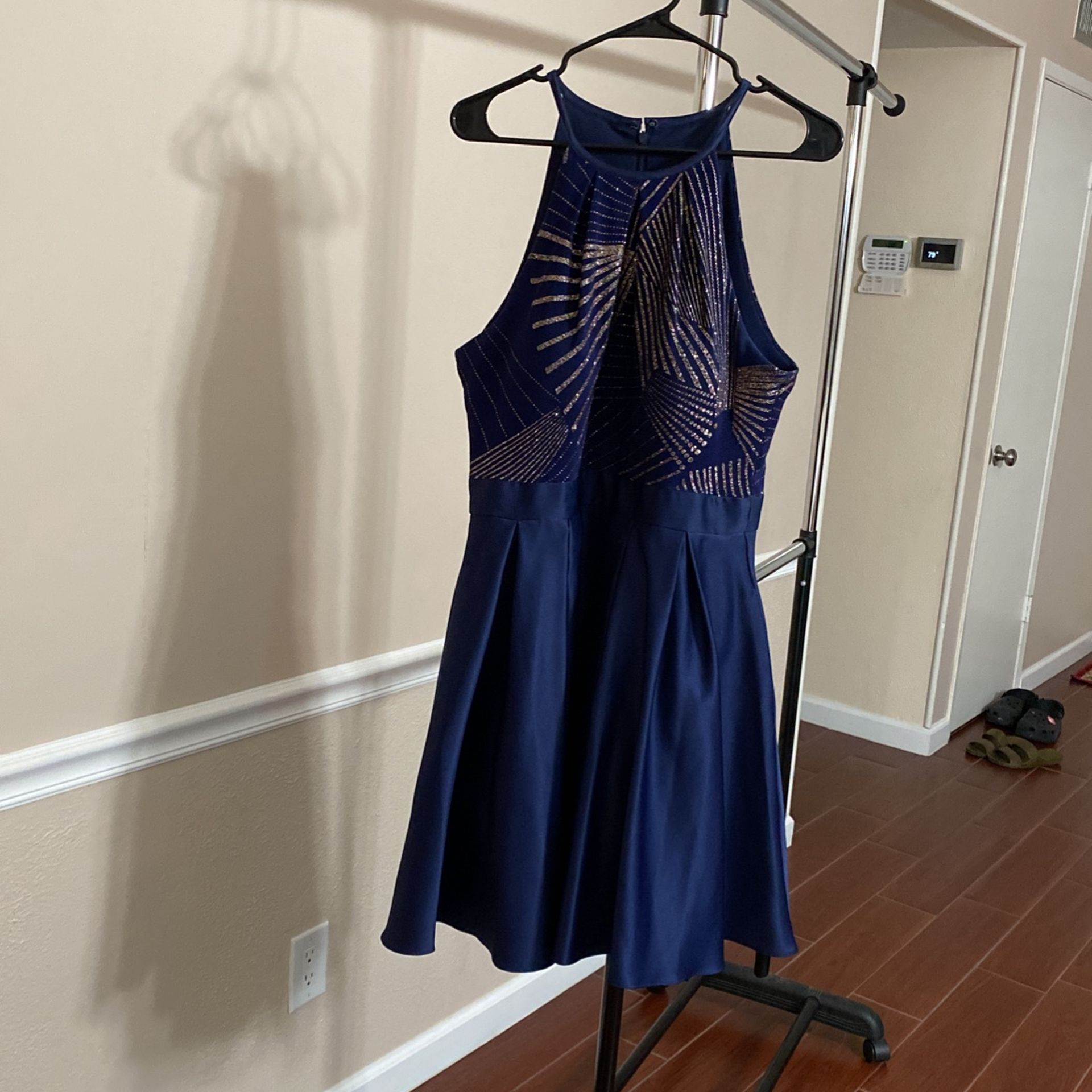 Betsy & Adam Prom Dress w/Pockets Blue Size 14
